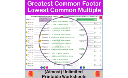 Greatest Common Factor and Lowest Common Multiple - 6th Grade
