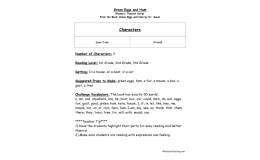 Green Eggs and Ham Reader's Theater