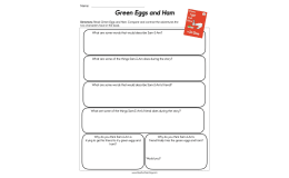 Green Eggs and Ham – Compare & Contrast Worksheet