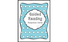 Guided Reading Response Cards