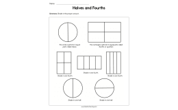 Halves and Fourths Worksheet