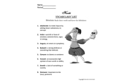 Hamlet Vocabulary list and quiz