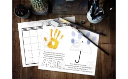 Handprint Calendar & Poem- APRIL Handprint Craft