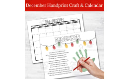 Handprint Calendar & Poem - DECEMBER Colouring Craft