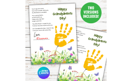 Handprint Grandparents Day Activities Craft Flower Poem Keepsake Art