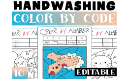 Handwashing Awarness Editable Color By Code Worksheets Activity