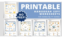 Hanukkah iSpy Printable Counting Worksheets