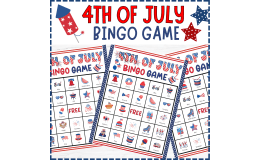 Happy 4th Fourth of July Bingo Game, USA Independence Day Activities