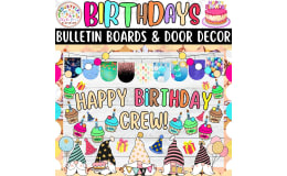 Happy Birthday Crew!: Birthday Bulletin board And door Decor kit