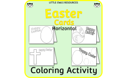 Happy Easter Card Templates - Coloring Activity (horizontal cards)