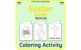 Happy Easter Card Templates - Coloring Activity (vertical cards)