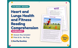 Heart and Lungs Health and Fitness Reading Worksheet – 4th Grade
