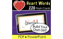 Heart Words - Compile Your Own Digital Flash Card Set + Print & Go