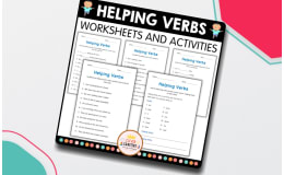 Helping Verbs Grammar Practice Activity Worksheets for Grade 1, 2, 3