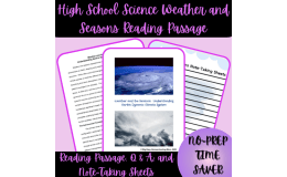 High School Science Weather and the Seasons Reading Passage