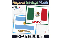 Hispanic Heritage Month Country Flag Posters