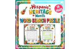 Hispanic Heritage Month Word Search Puzzle for kindergarten