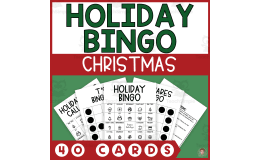 Holidays and Christmas Bingo (40 Cards, 8 Ways to Win)