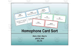 Homophone Card Sort
