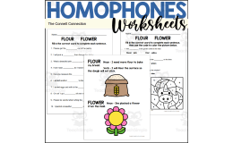 Homophones Worksheets: Flower Flour