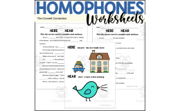 Homophones Worksheets: Hear Here