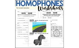 Main vs Mane Homophones – Worksheet Practice