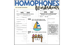 Sail vs Sale Homophones – Worksheet Packet