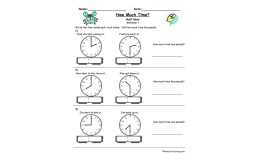 How Much Time Passed To The Half Hour Worksheet