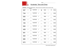 Hundreds, Tens and Ones: Three-Digit Numbers