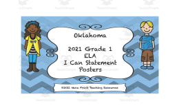 I Can Statement Anchor Charts | 1st Grade ELA | Oklahoma Standards