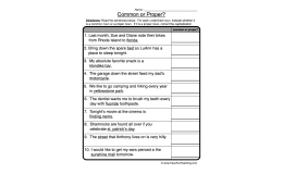 Identify Common or Proper Nouns Worksheet