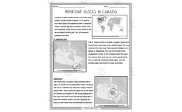 Important Places in Canada Reading Packet