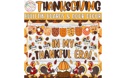 In My Thankful: Thanksgiving & Fall Bulletin Board or Door Decor Kit