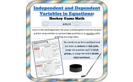Independent & Dependent Variables – Hockey Math Lesson