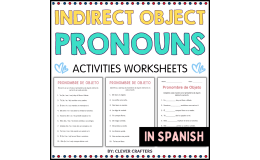 Indirect Object Pronouns Worksheets in Spanish