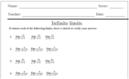 Infinite Limits Worksheet – Calculus Practice