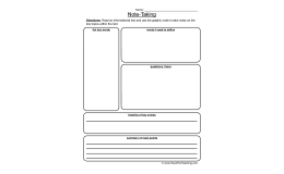 Informational Text Note-Taking Worksheet
