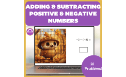 Integer Operations Pixel Art and Printable Task Cards