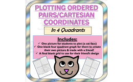 Integers and Plotting to Make Pictures on 4 Quadrant Cartesian Planes