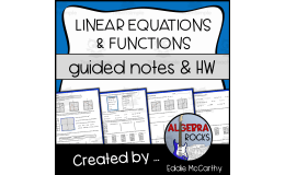 Into to Linear Functions Guided Notes + Homework Set
