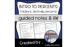 Intro to Percents Guided Notes + Homework Set