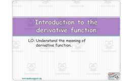 Introduction to derivative