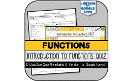 Introduction to Functions QUIZ