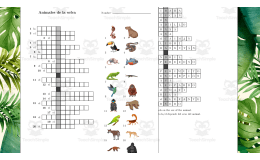 Jungle Animals Crossword in Spanish - Animales de la Selva