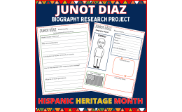 Junot Díaz Biography research project hispanic heritage month activity