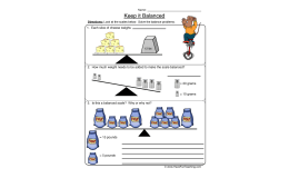 Keep it Balanced Scale Worksheet