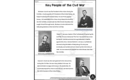 Key People of the Civil War Reading Packet + Distance Learning