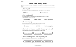 Know Your Safety Rules Worksheet