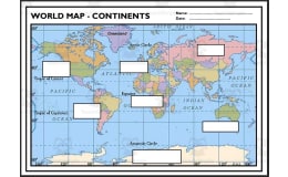 Label the 7 Continents – World Map Worksheet