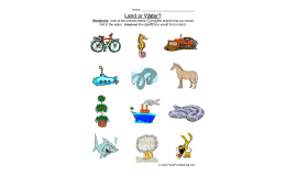 Land and Water Sorting Worksheet